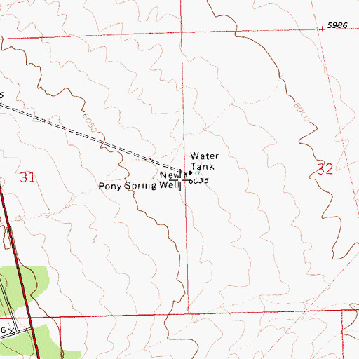 Topographic Map of New Pony Spring Well, NV