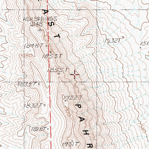 Topographic Map of Mount Irish Range, NV