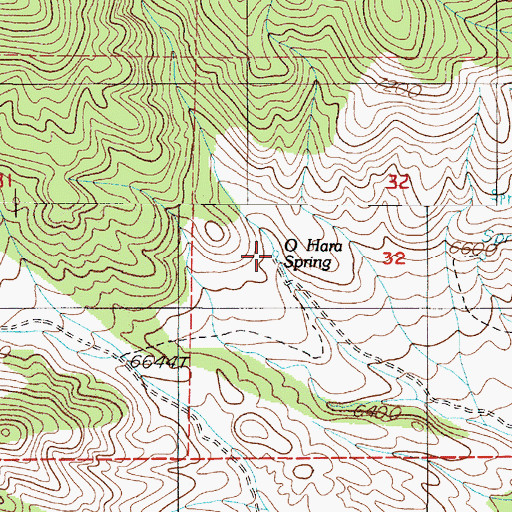 Topographic Map of O'Hara Spring, NV
