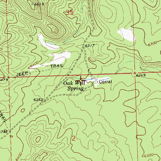 Topographic Map of Oak Well Spring, NV