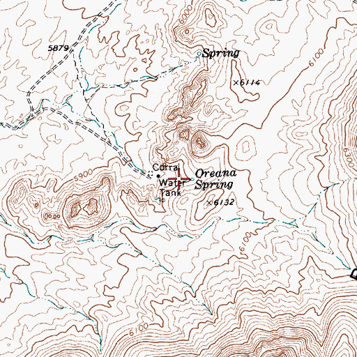 Topographic Map of Oreana Spring, NV