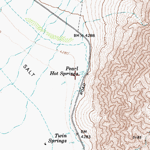 Topographic Map of Pearl Hot Springs, NV