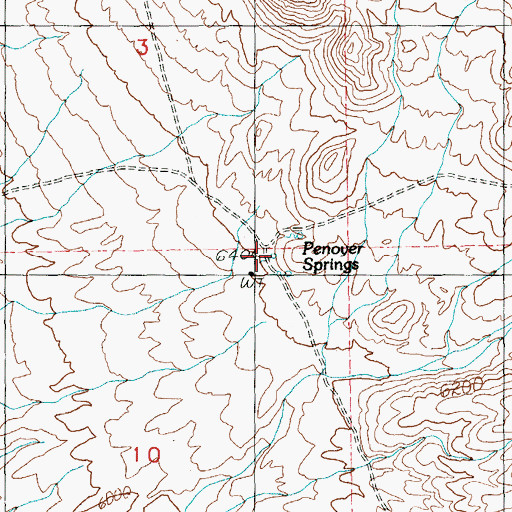 Topographic Map of Penoyer Springs, NV