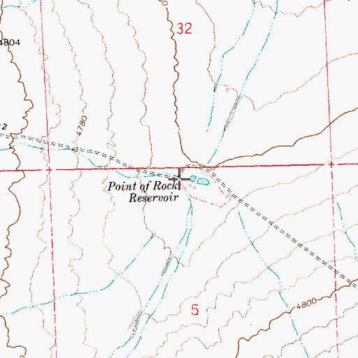 Topographic Map of Point of Rock Reservoir, NV