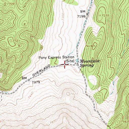 Topographic Map of Pony Express Station, NV