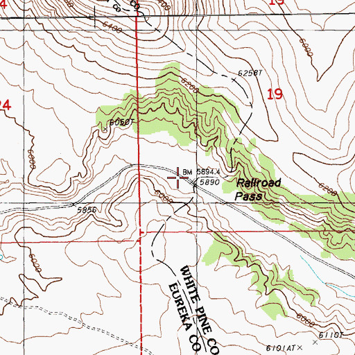 Topographic Map of Railroad Pass, NV