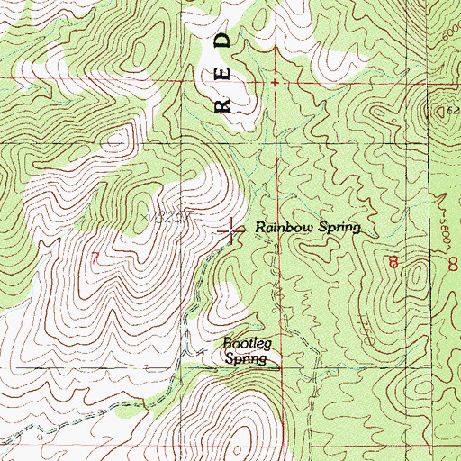 Topographic Map of Rainbow Spring, NV