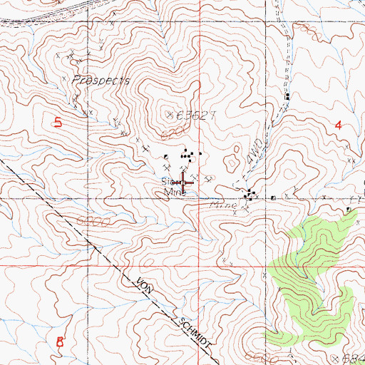 Topographic Map of Sierra Mine, NV