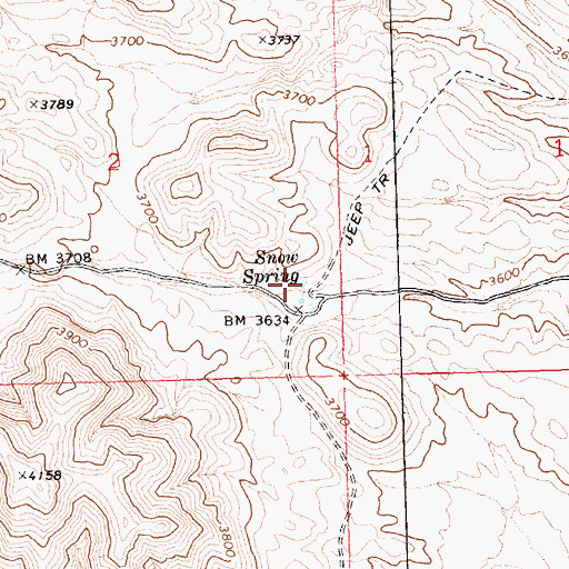 Topographic Map of Snow Spring, NV