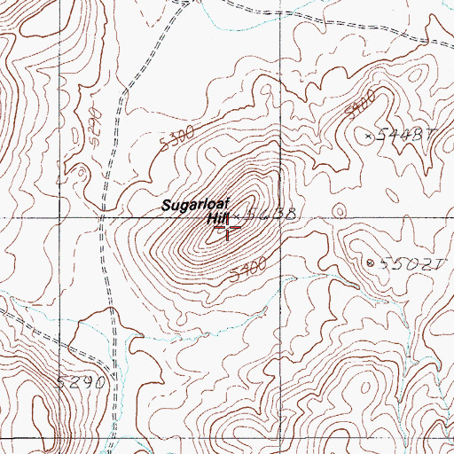 Topographic Map of Sugarloaf Hill, NV