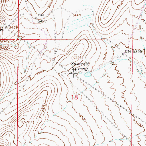 Topographic Map of Summit Spring, NV