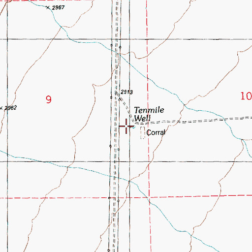 Topographic Map of Tenmile Well, NV