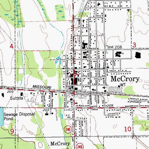 Topographic Map of McCrory Post Office, AR