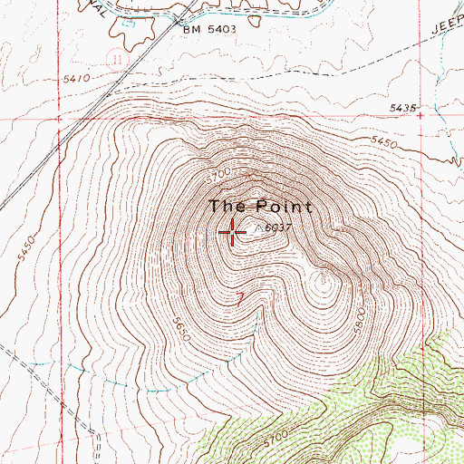 Topographic Map of The Point, NV