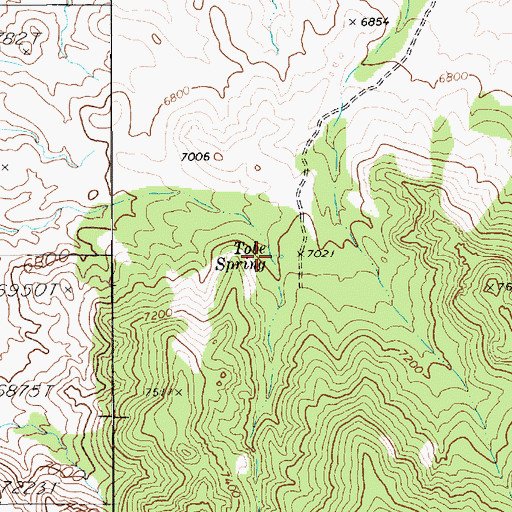 Topographic Map of Tobe Spring, NV