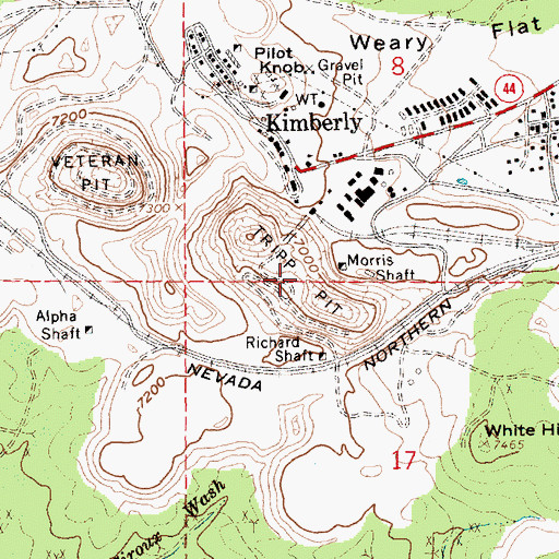 Topographic Map of Tripp Pit, NV
