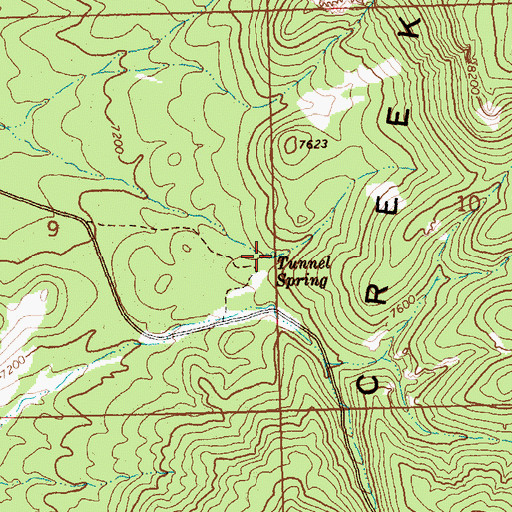 Topographic Map of Tunnel Spring, NV