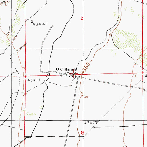 Topographic Map of UC Ranch, NV