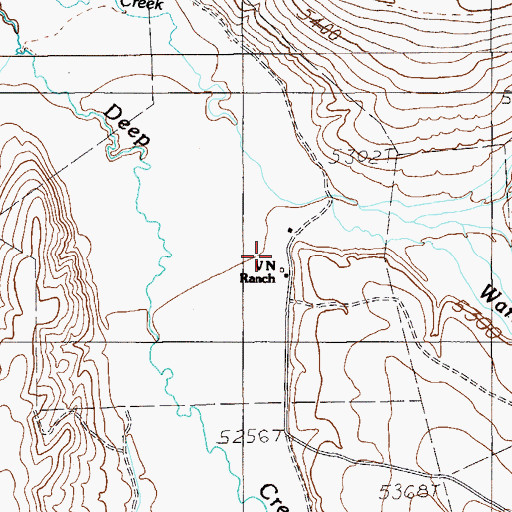Topographic Map of VN Ranch, NV