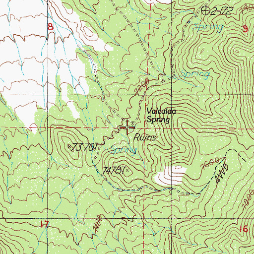 Topographic Map of Valcalda Spring, NV