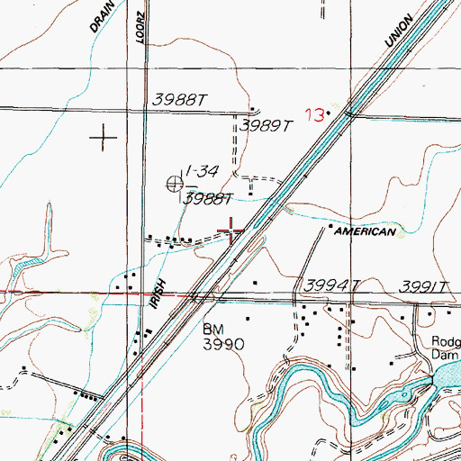 Topographic Map of Union Canal, NV