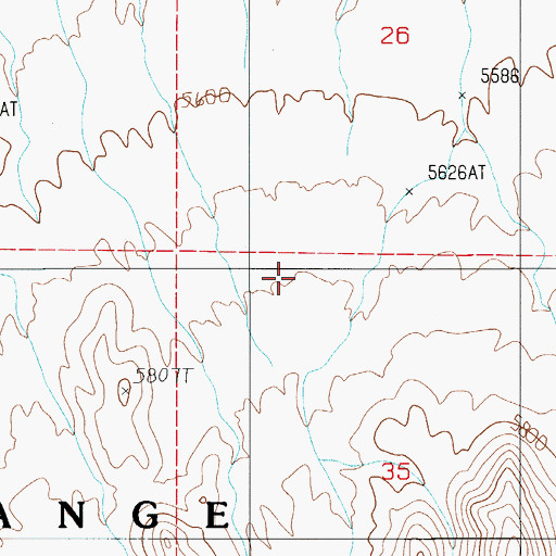 Topographic Map of Endless Draw, NV