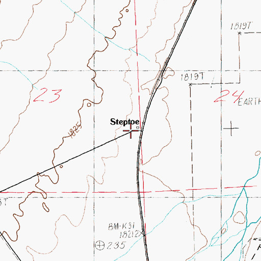 Topographic Map of Steptoe Siding, NV