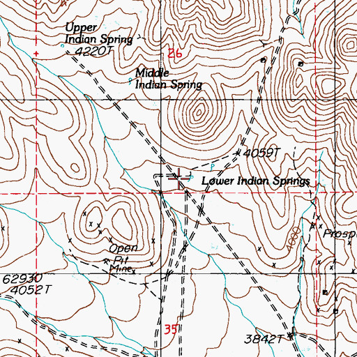 Topographic Map of Lower Indian Springs, NV