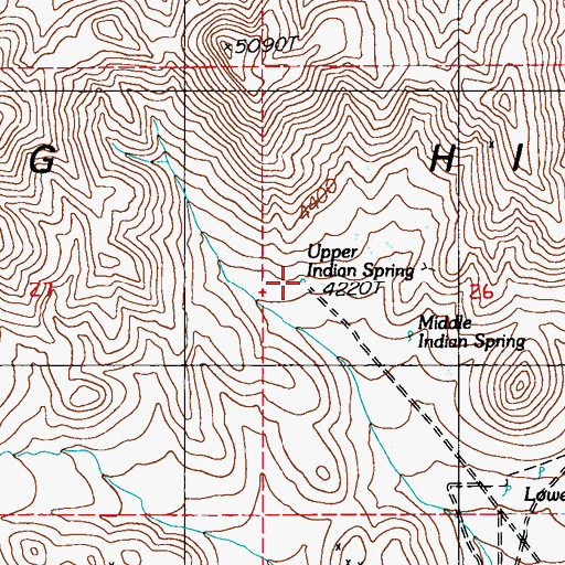 Topographic Map of Upper Indian Spring, NV