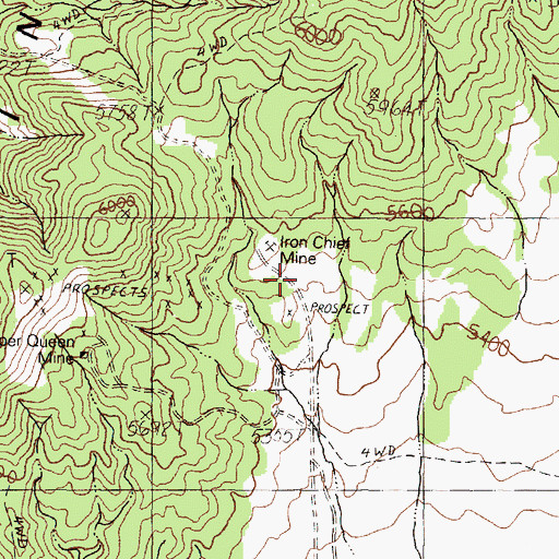 Topographic Map of Green Elephant Mine, NV