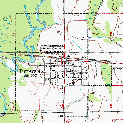 Topographic Map of Patterson Post Office, AR
