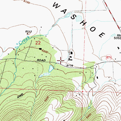 Topographic Map of San Antonio Ranch, NV