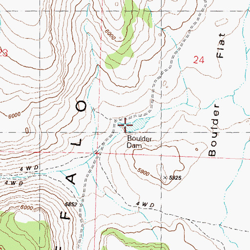 Topographic Map of Boulder Dam Reservoir, NV