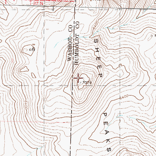 Topographic Map of Division Range, NV