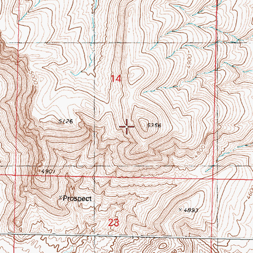 Topographic Map of Burnt Rock Peak, NV