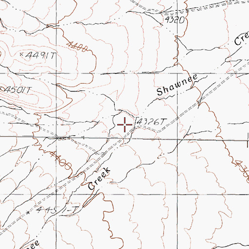 Topographic Map of Post Creek, NV
