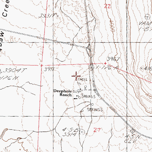 Topographic Map of Deep Hole Spring, NV
