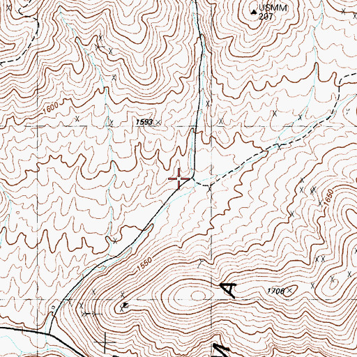 Topographic Map of Rosebud (historical), NV