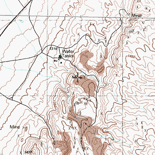 Topographic Map of Sulphur Mine, NV