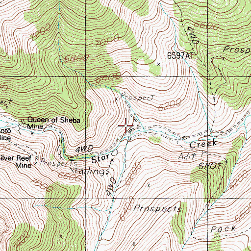 Topographic Map of Star City (historical), NV