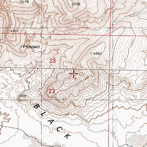 Topographic Map of Rocky Peak, NV
