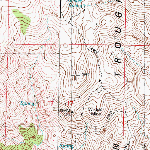 Topographic Map of Phonolite Peak, NV