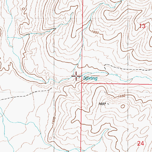 Topographic Map of Mitchum Spring, NV
