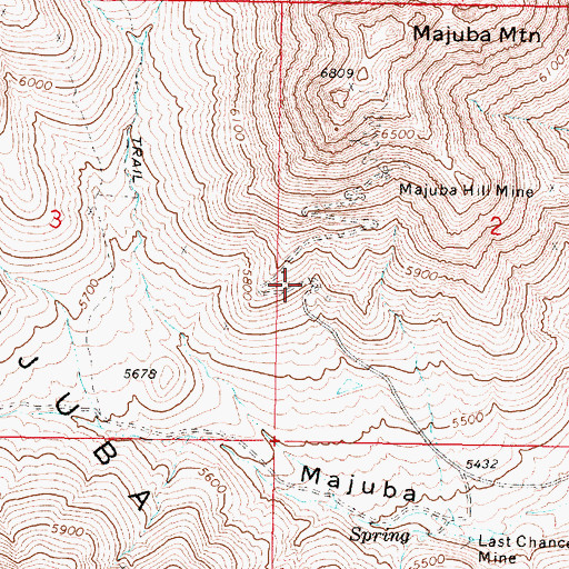 Topographic Map of Greenan-Kerr Mine, NV