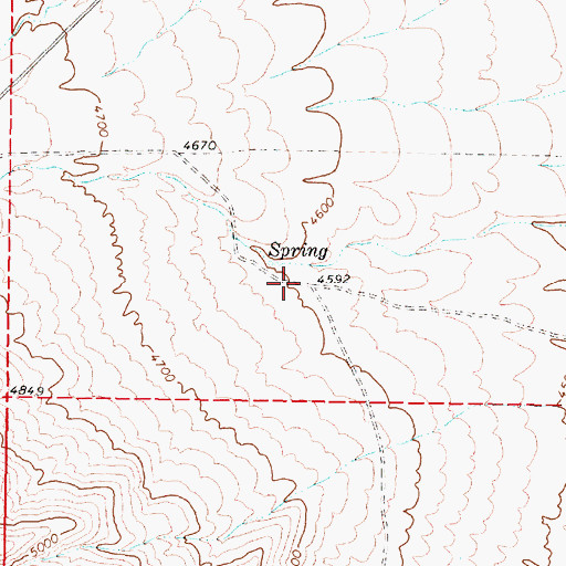 Topographic Map of Willow Spring (historical), NV