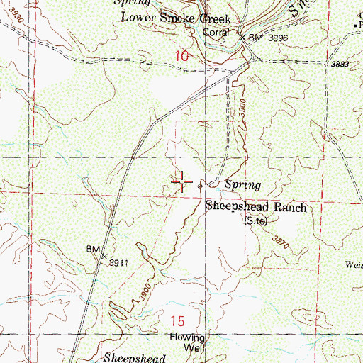 Topographic Map of Sheepshead, NV