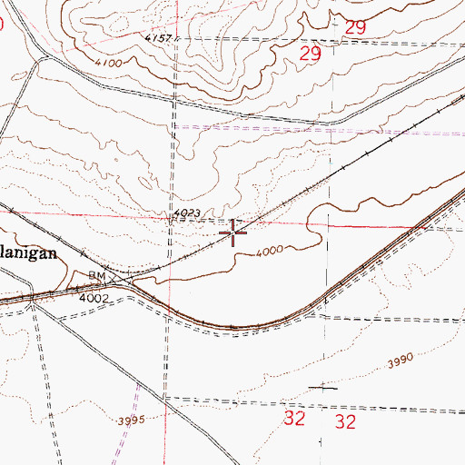 Topographic Map of Easton (historical), NV