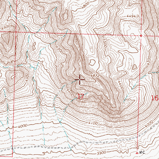 Topographic Map of Terrace Point, NV