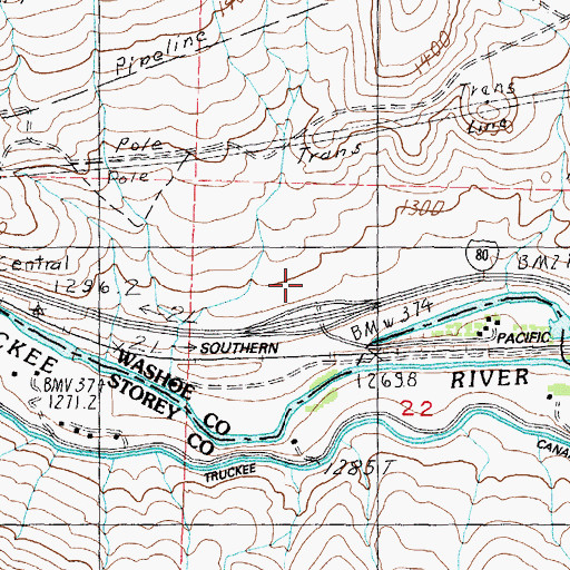 Topographic Map of Orchard Interchange, NV