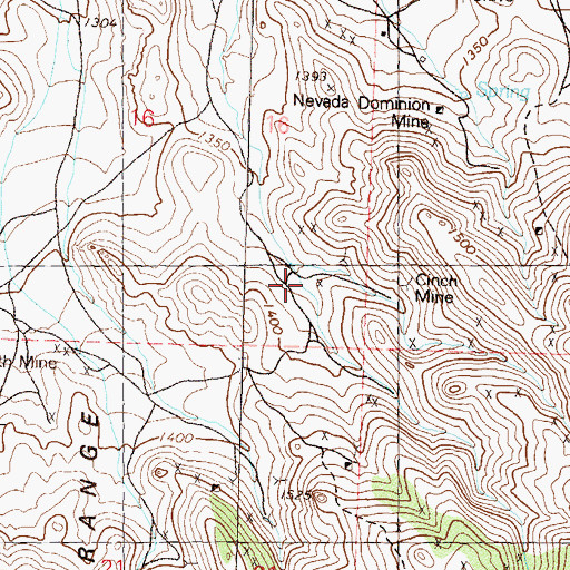 Topographic Map of Pacific Pyramid Mine, NV
